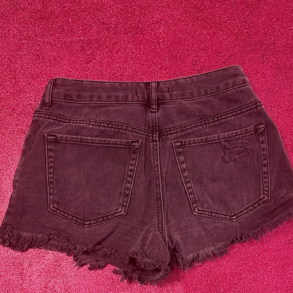 PacSun Black Frayed Jean Shorts - Picture 2 of 5